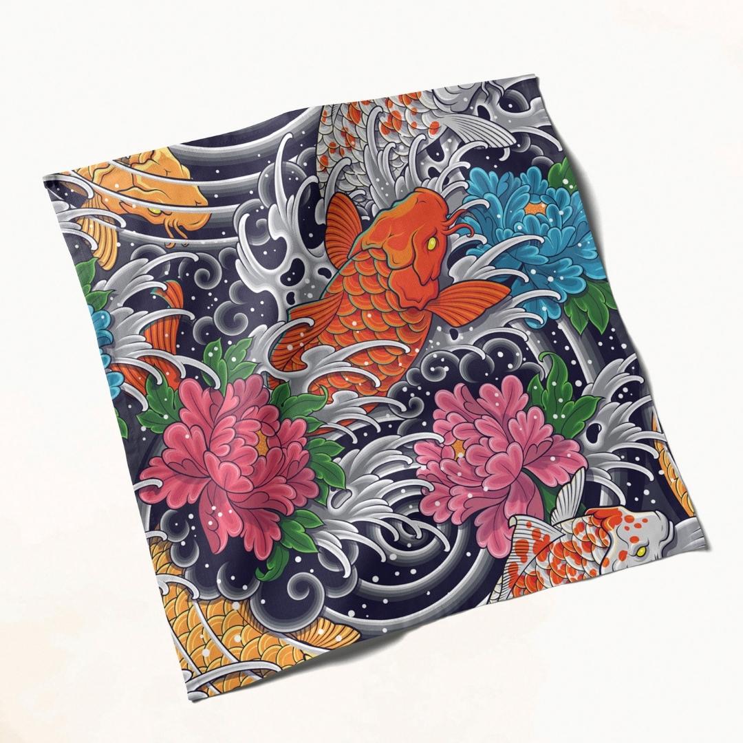 Koi Fish & Floral: Napkins 18" X 18" - Pack Of 20