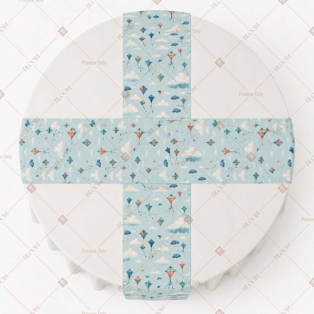Blue Botanical Floral Table Runner Pack Of 12