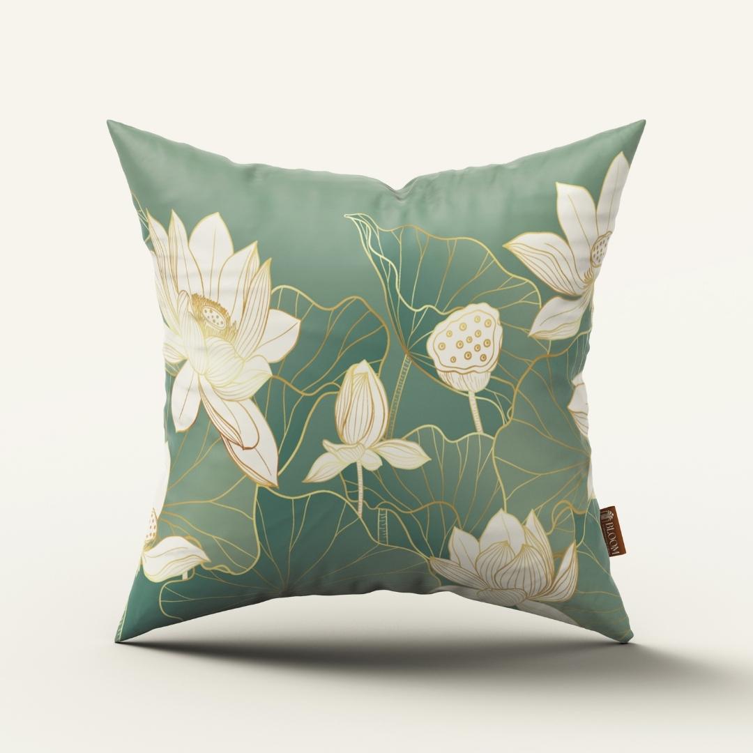 Lotus Serenity Green: Cushion Cover - Pack of 12