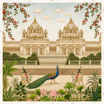 White Palace Reflection Square Backdrop
