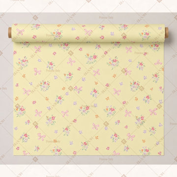 Yellow Mini Floral Fabric Pack of 25