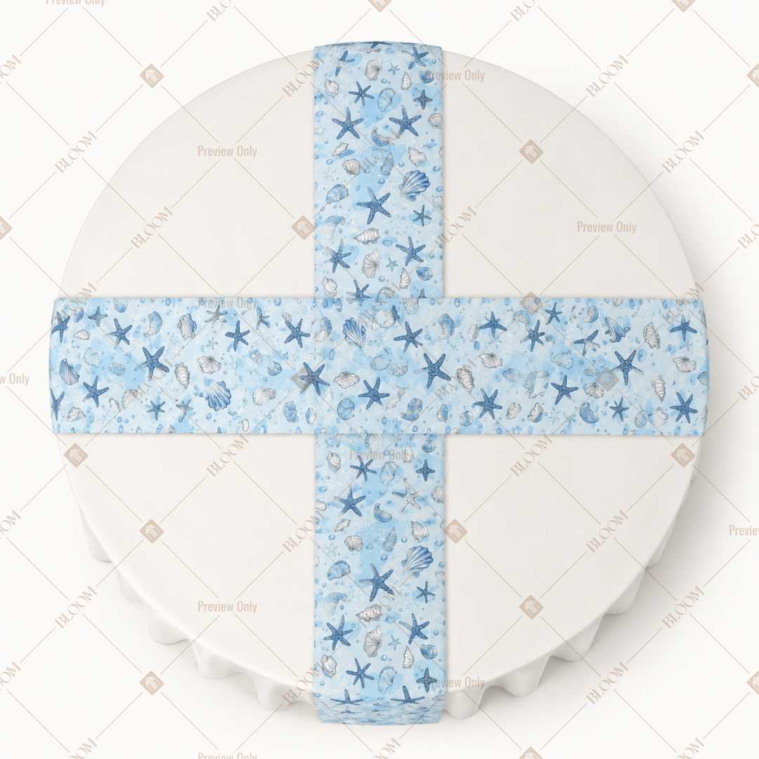 Blue Floral Garden Table Runner Pack Of 12