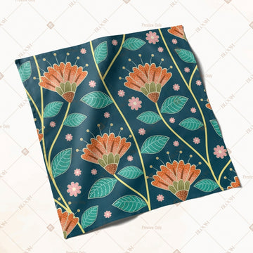 Teal Art Deco Leaf Napkin Pack of 20