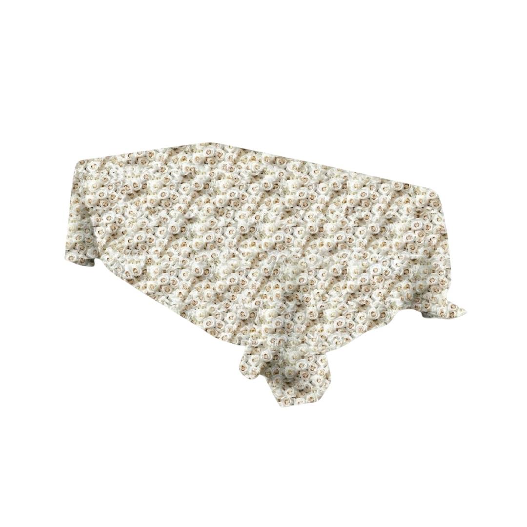 Ivory Florale Bloom Rectangle Table Cover - Pack Of 6