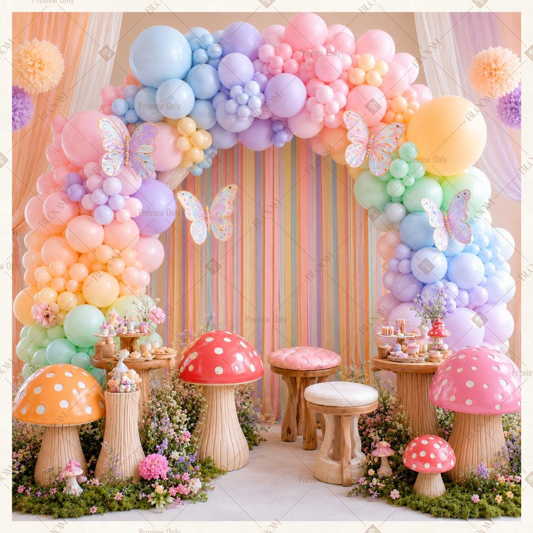 Luxury Balloon Party Arch Square Backdrop