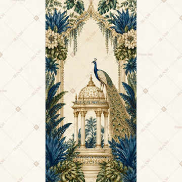 Peacock Palace Oasis Vertical Backdrop