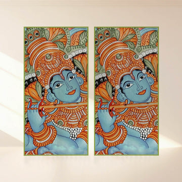 Krishna Divine Melody: Backdrop - vertical