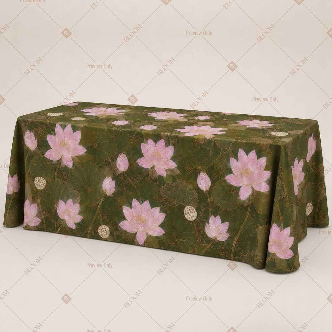 Olive Pink Lotus Floral Table Cover Pack Of 6