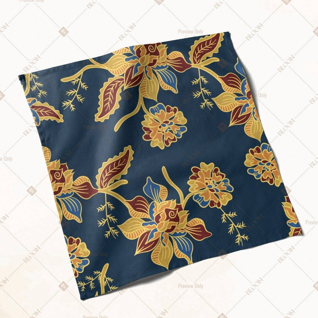 Navy Botanical Floral Napkin Pack of 20