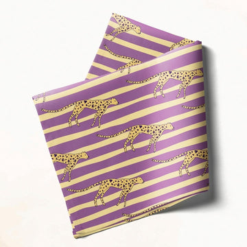Yellow & Purple Cheetah Stripes: Napkins 18" X 18" - Pack Of 20