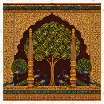 Krishna Tree Pavilion Square Backdrop
