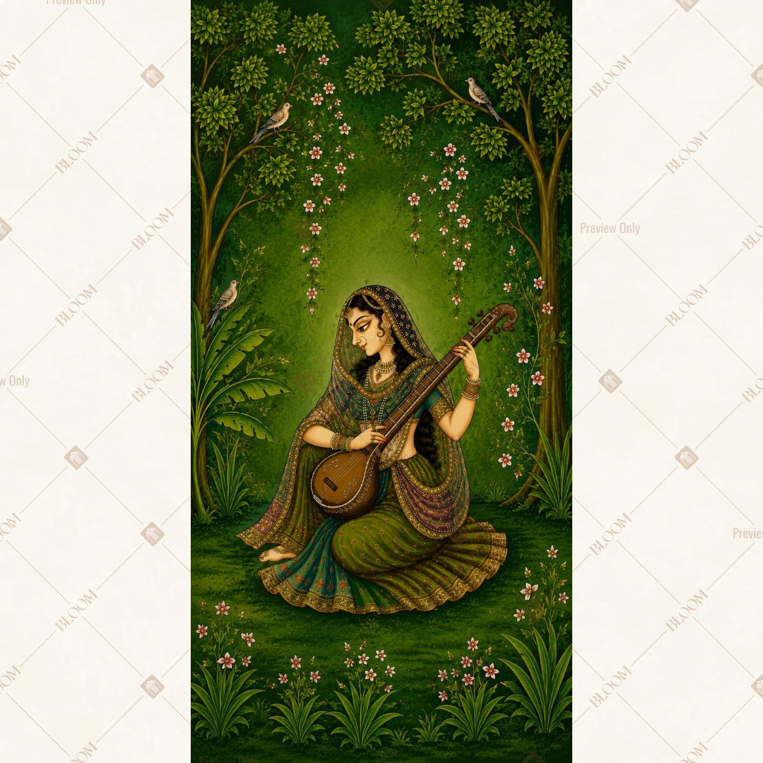 Saraswati Forest Music Vertical Backdrop
