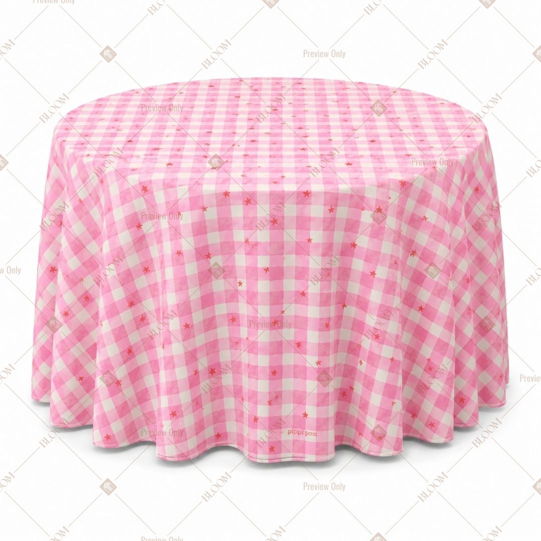 Pink Gingham Table Cover Pack Of 6