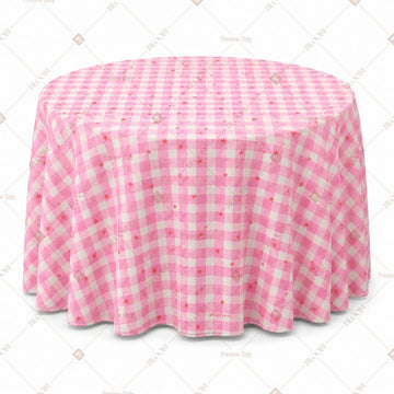 Pink Gingham Table Cover Pack Of 6