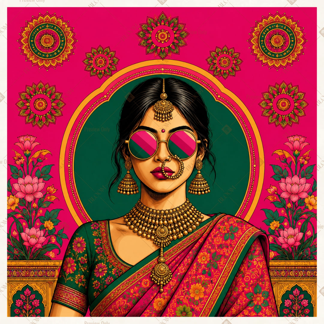 Modern Indian Portrait Square Backdrop