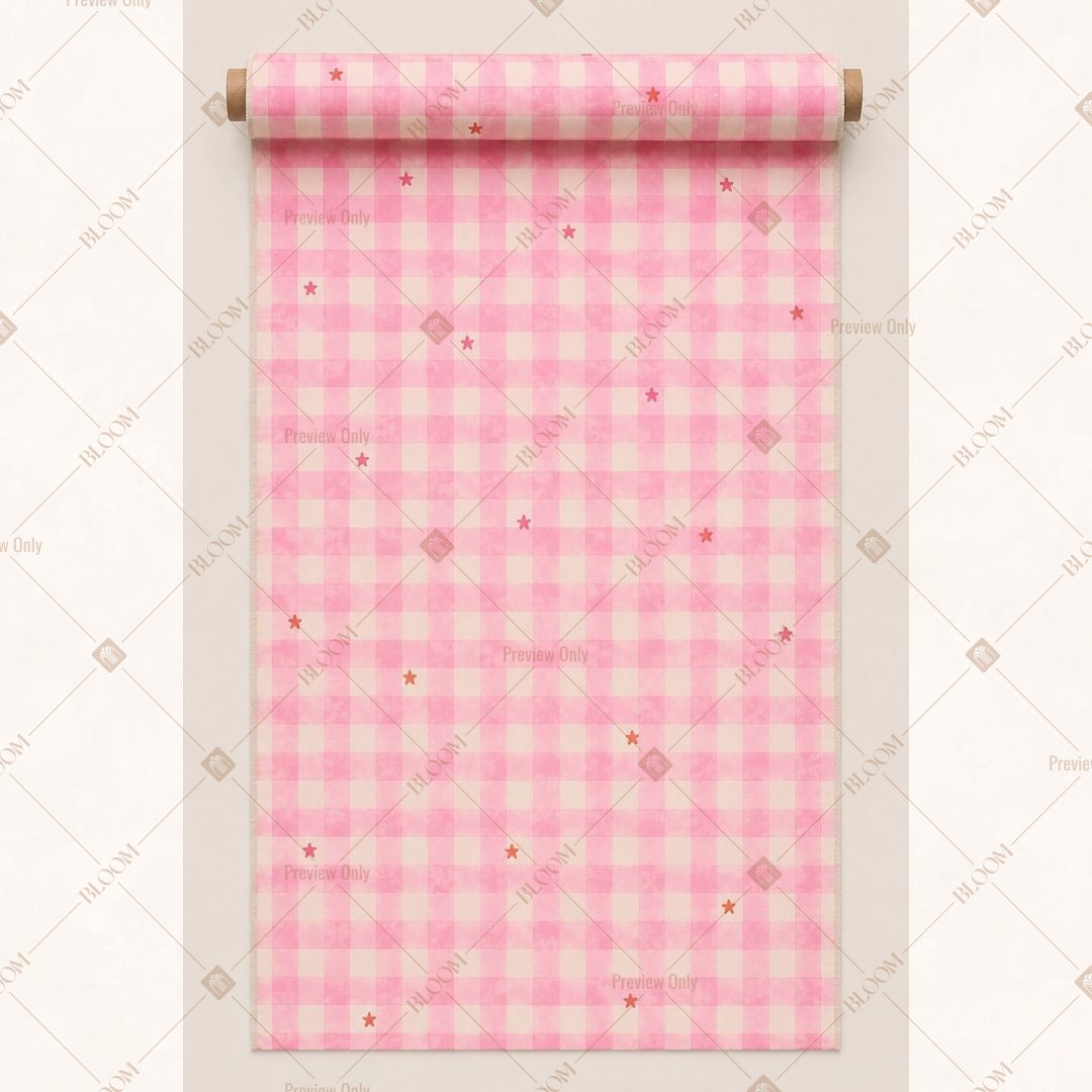 Pink Gingham Fabric Pack of 25