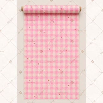 Pink Gingham Fabric Pack of 25