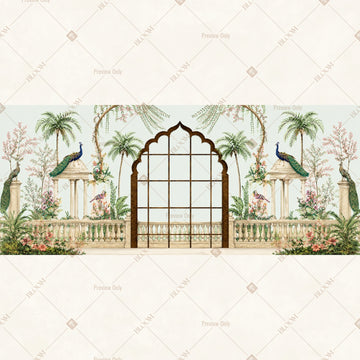 Tropical Garden Gate Wide Backdrop
