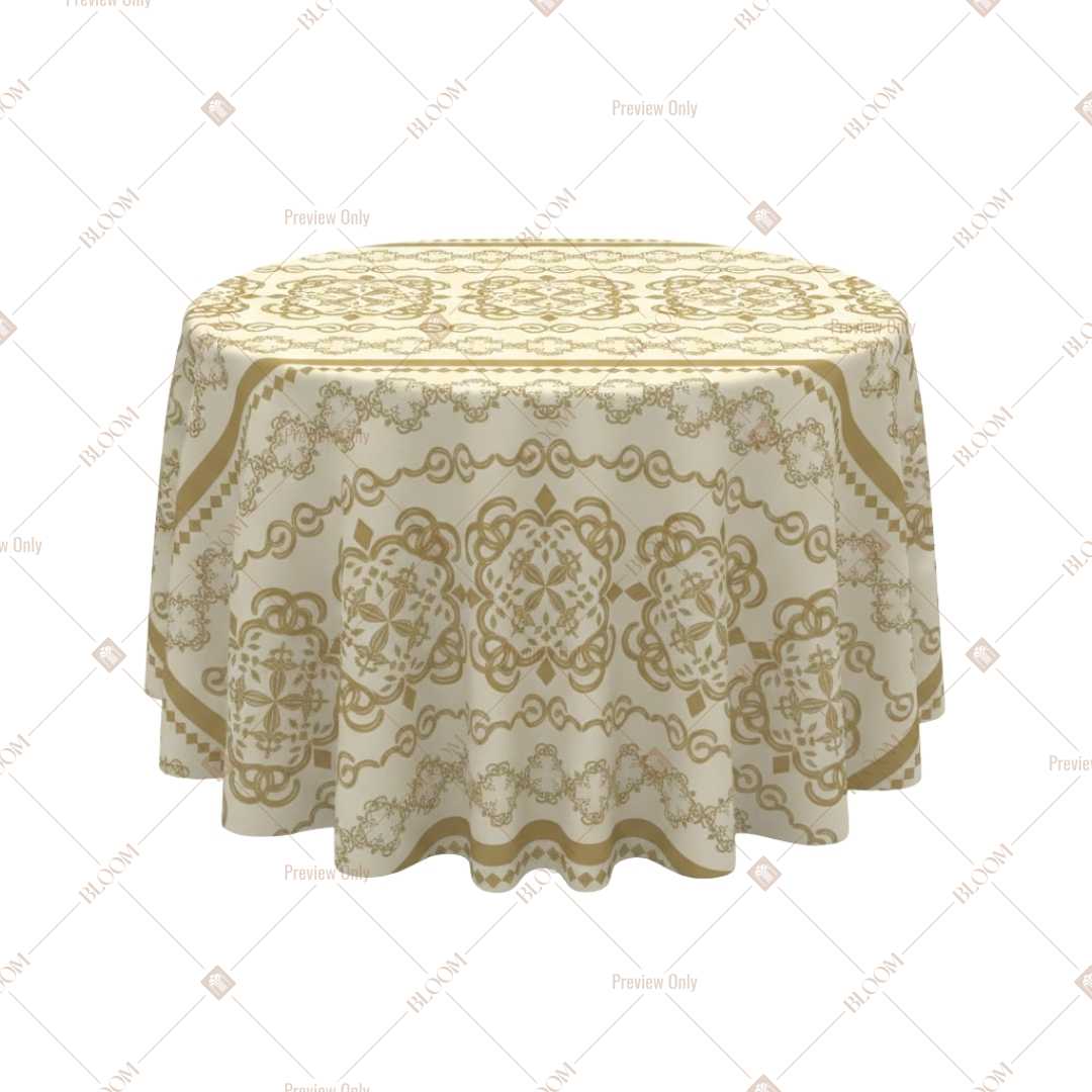 Ivory Gold Damask Table Cover Pack Of 6