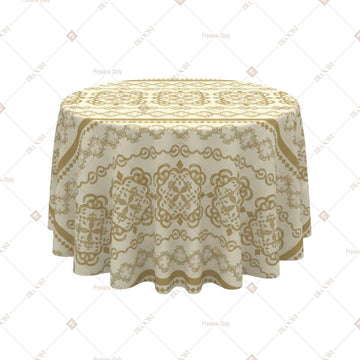 Ivory Gold Damask Table Cover Pack Of 6