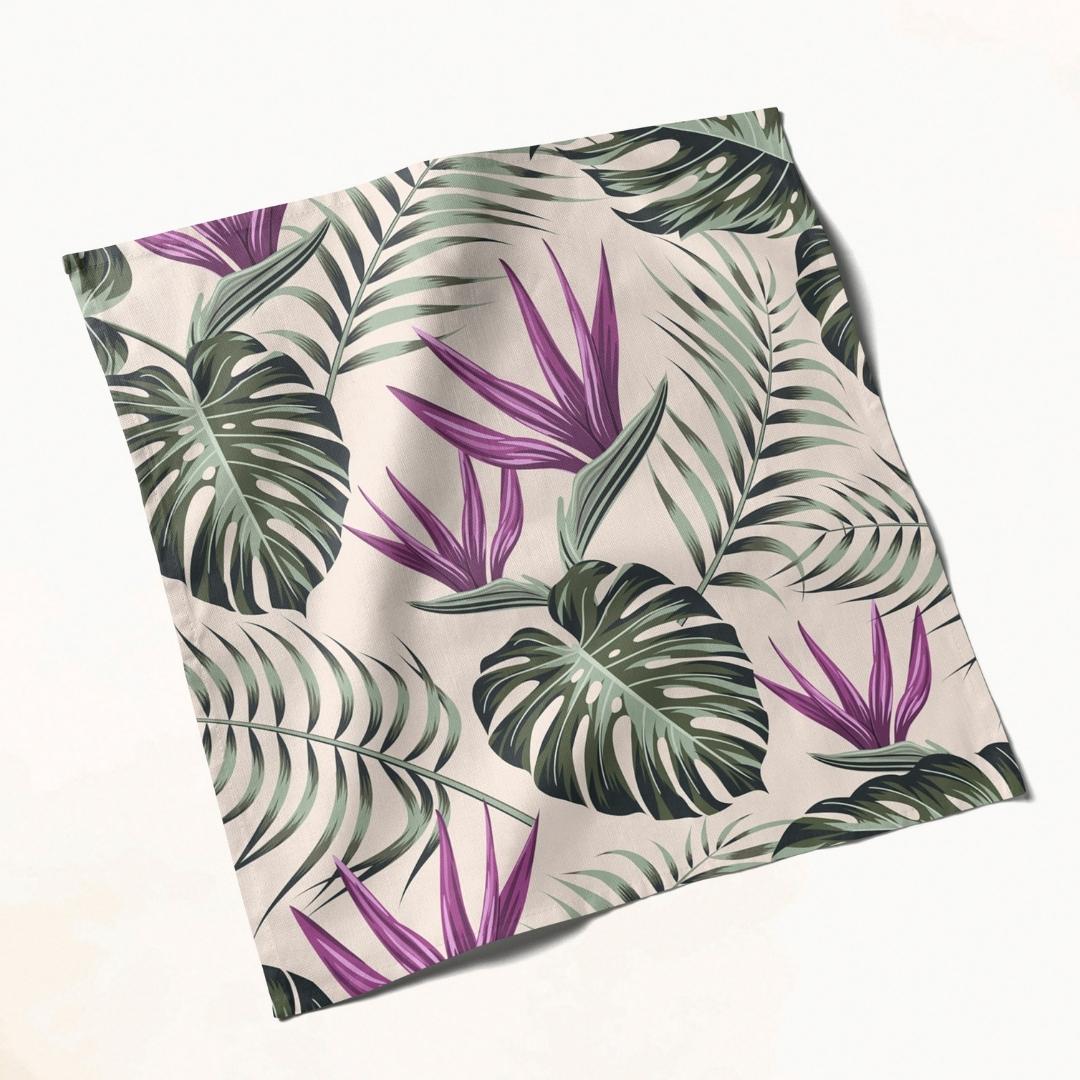 Tropical Leaf & Orchid: Napkins 18" X 18" - Pack Of 20