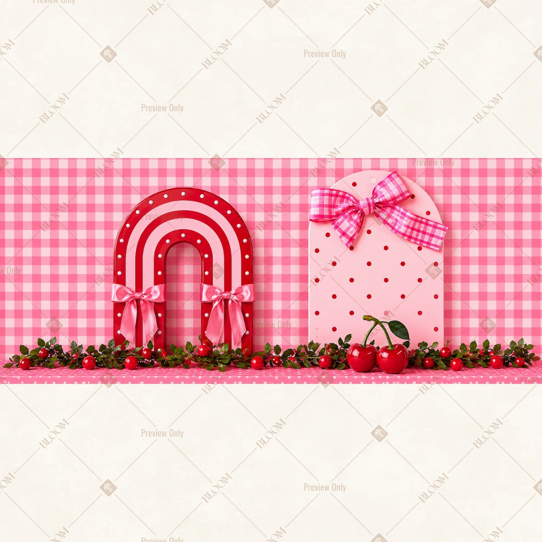 Pink Rainbow Birthday Wide Backdrop