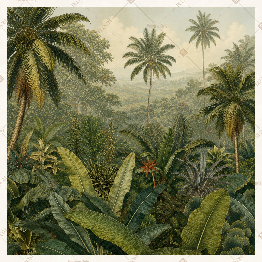 Tropical Rainforest Square Backdrop