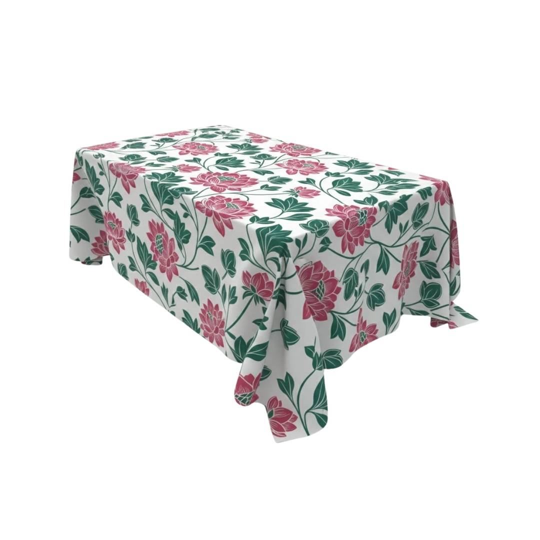 Pink Botanical Floral Rectangle Table Cover - Pack Of 6