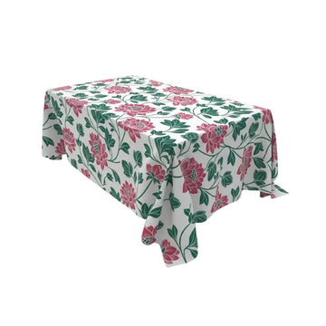 Pink Botanical Floral Rectangle Table Cover - Pack Of 6