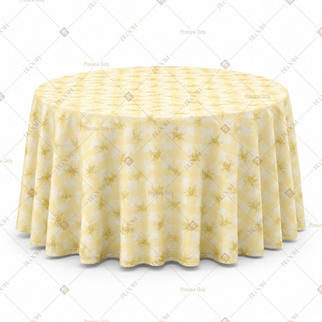 Yellow Mini Check Table Cover Pack Of 6