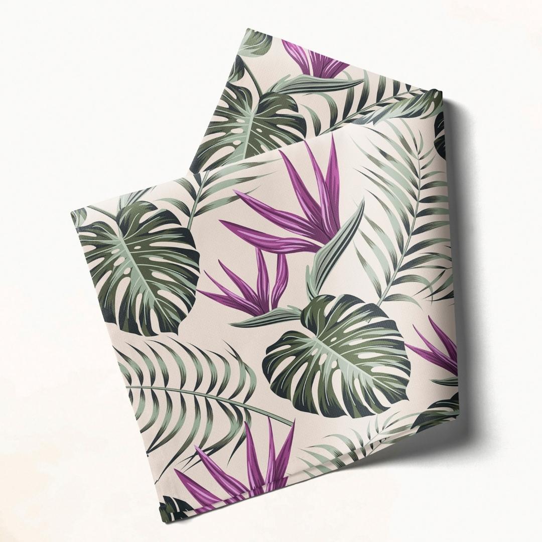 Tropical Leaf & Orchid: Napkins 18" X 18" - Pack Of 20