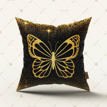 Black Gold Butterfly Cushion Cover Pack of 12