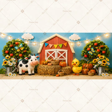 Farm Birthday Party Wide Backdrop