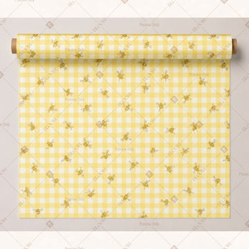Yellow Mini Check Fabric Pack of 25