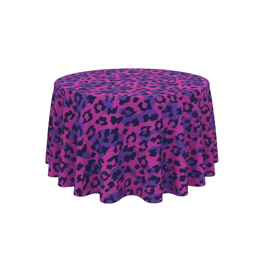 Purple Leopard Round Table Cover - Pack Of 6