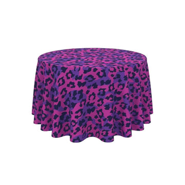 Purple Leopard Round Table Cover - Pack Of 6