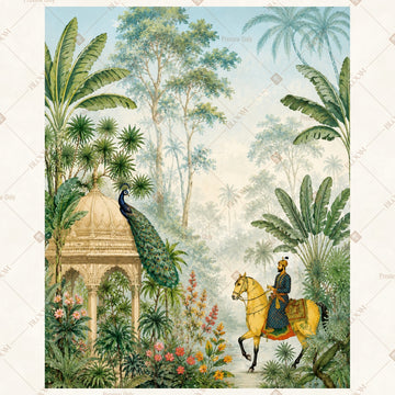 Vintage Tropical Palace Portrait Rectangle Backdrop