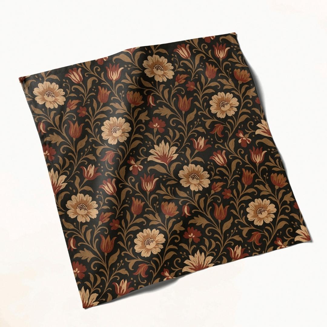 Black Floral: Napkins 18" X 18" - Pack Of 20