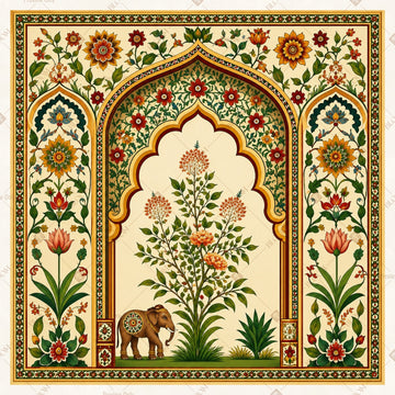 Luxury Floral Mughal Arch Square Backdrop