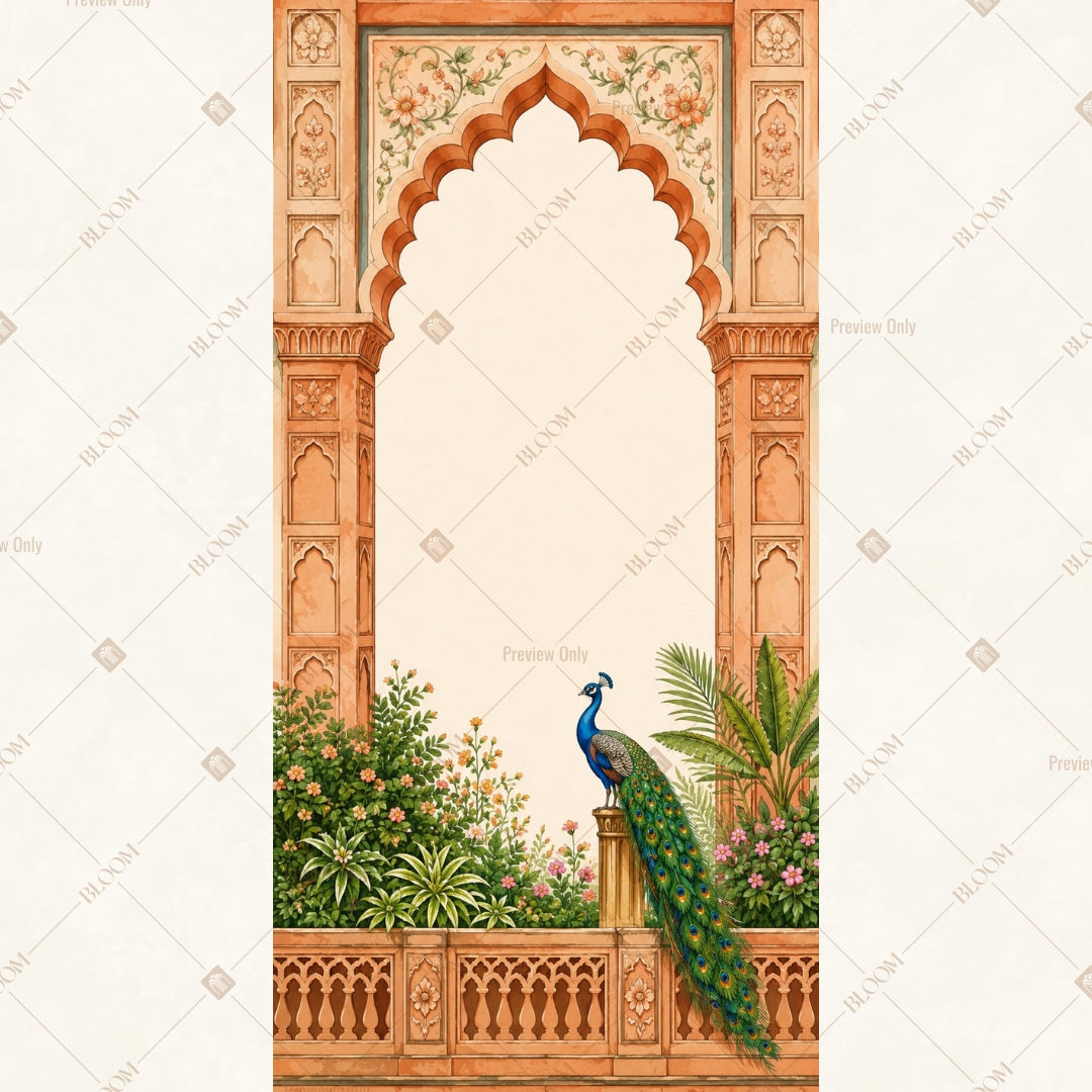 Peacock Palace Arch Vertical Backdrop