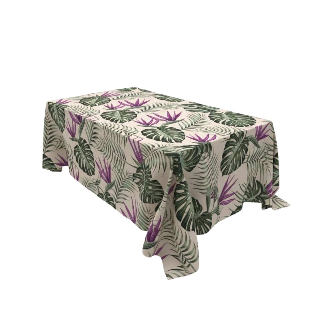 Green Tropical Leaf Rectangle Table Cover - Pack Of 6