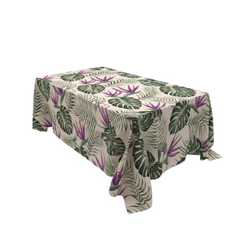 Green Tropical Leaf Rectangle Table Cover - Pack Of 6