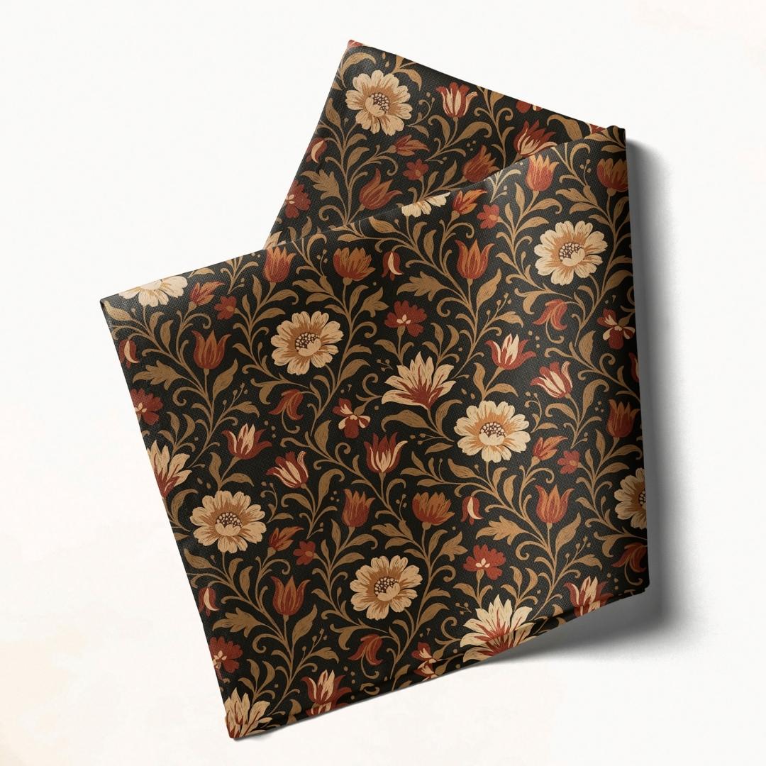Black Floral: Napkins 18" X 18" - Pack Of 20