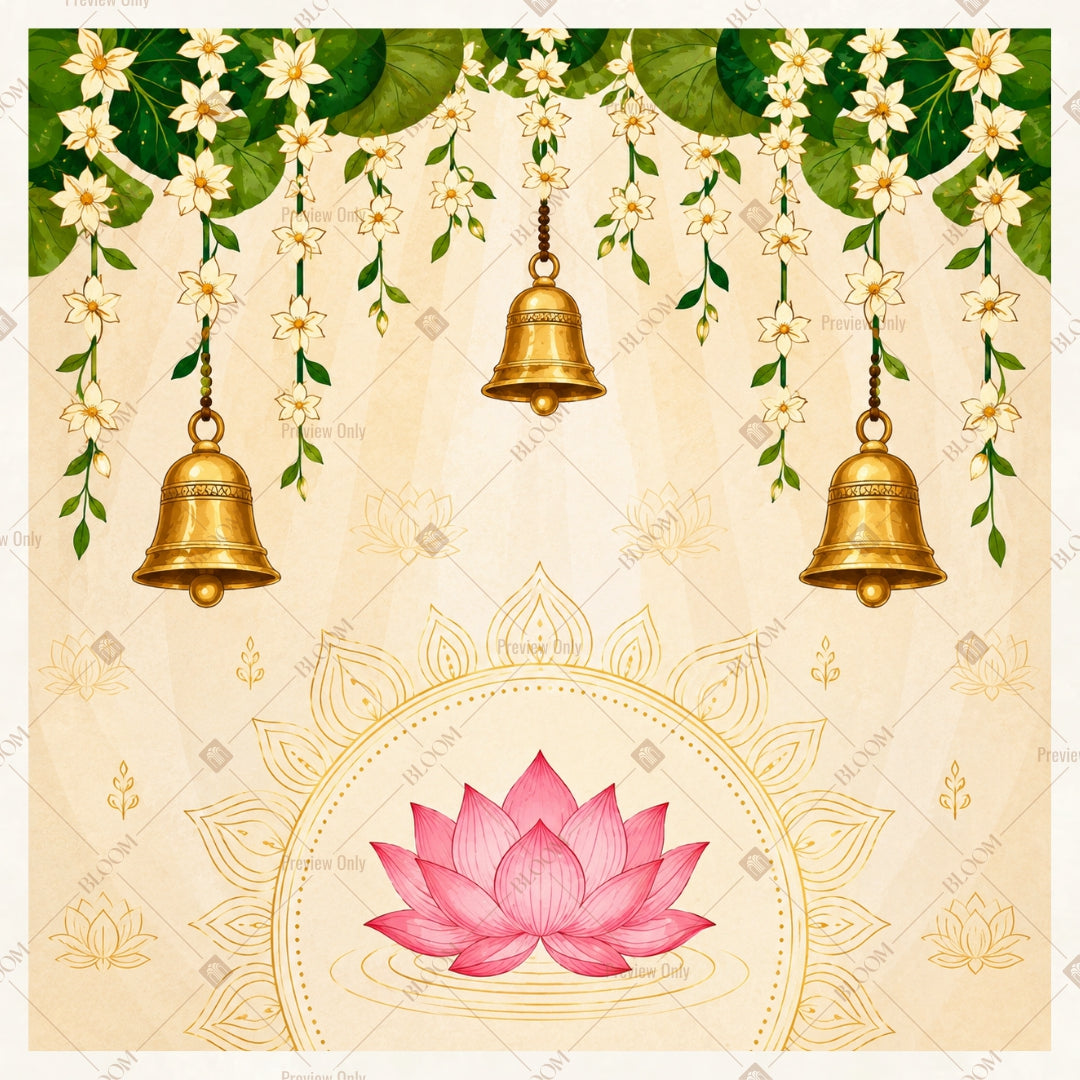 Lotus Floral Hanging Square Backdrop