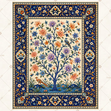 Royal Floral Rug Pattern Portrait Rectangle Backdrop