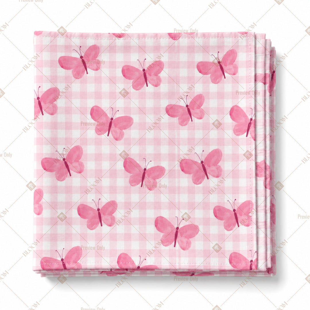 Pink Bow Gingham Pattern Design
