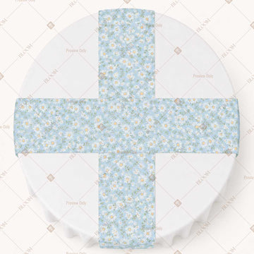 Baby Blue Floral Dot Table Runner Pack Of 12
