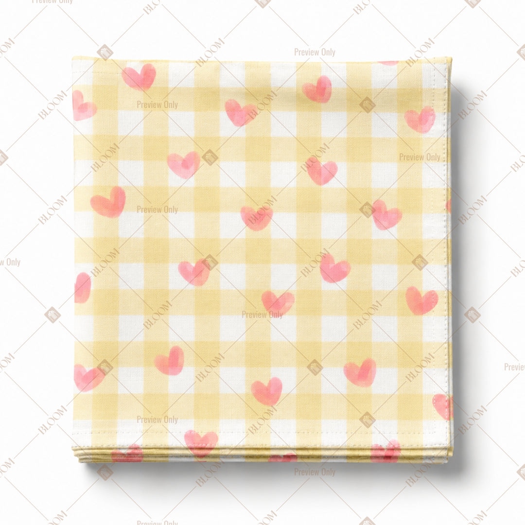 Yellow Bow Check Pattern Design