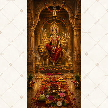 Golden Temple Goddess Vertical Backdrop