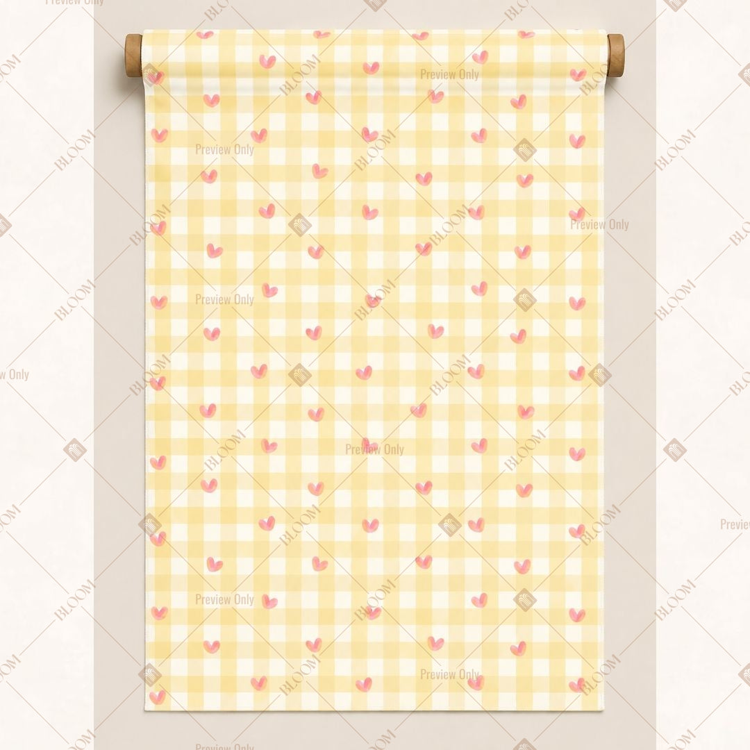 Yellow Mini Check Fabric Pack of 25